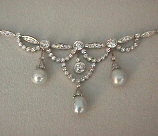 collana girocollo antica perle naturali