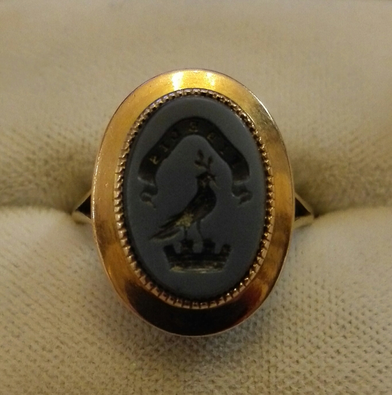 anello sigillo agata incisa antica