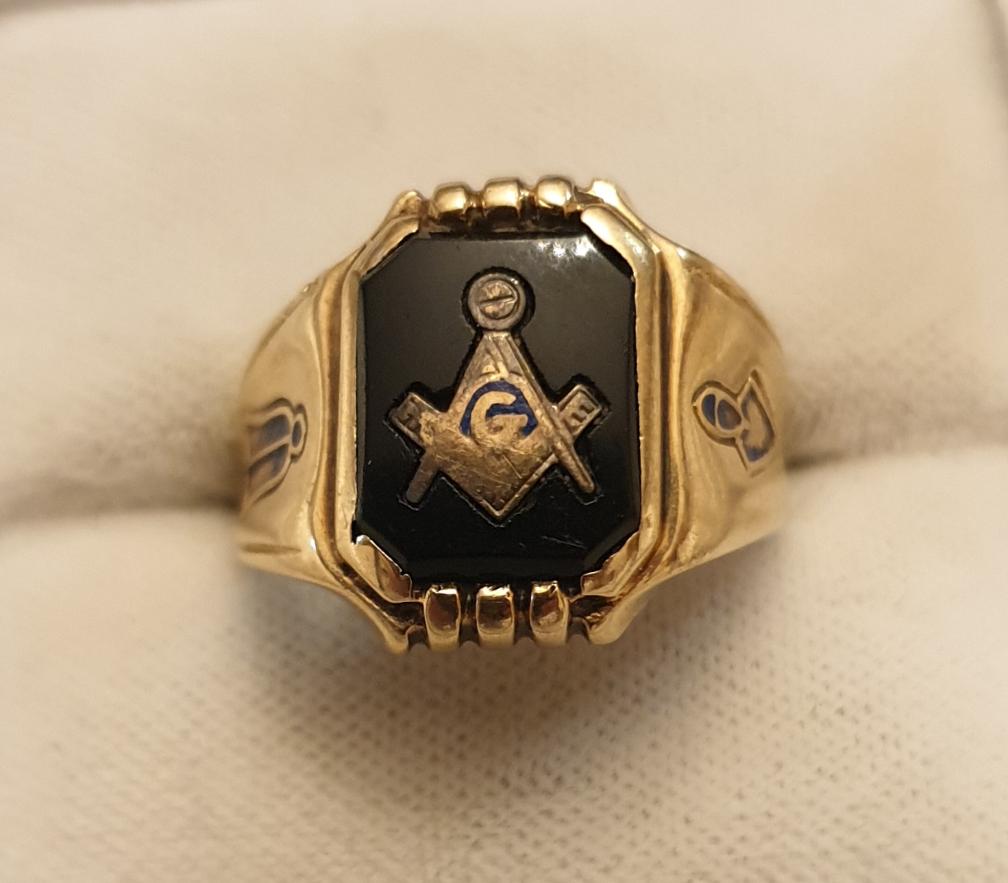 anello uomo oro simboli massoni originali