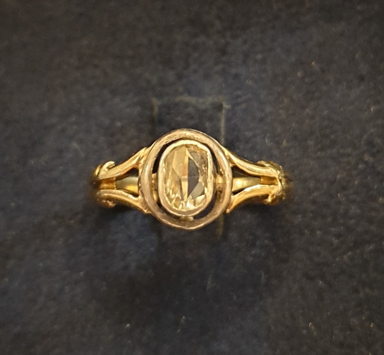 anello antico ottocento diamante rosa corone'