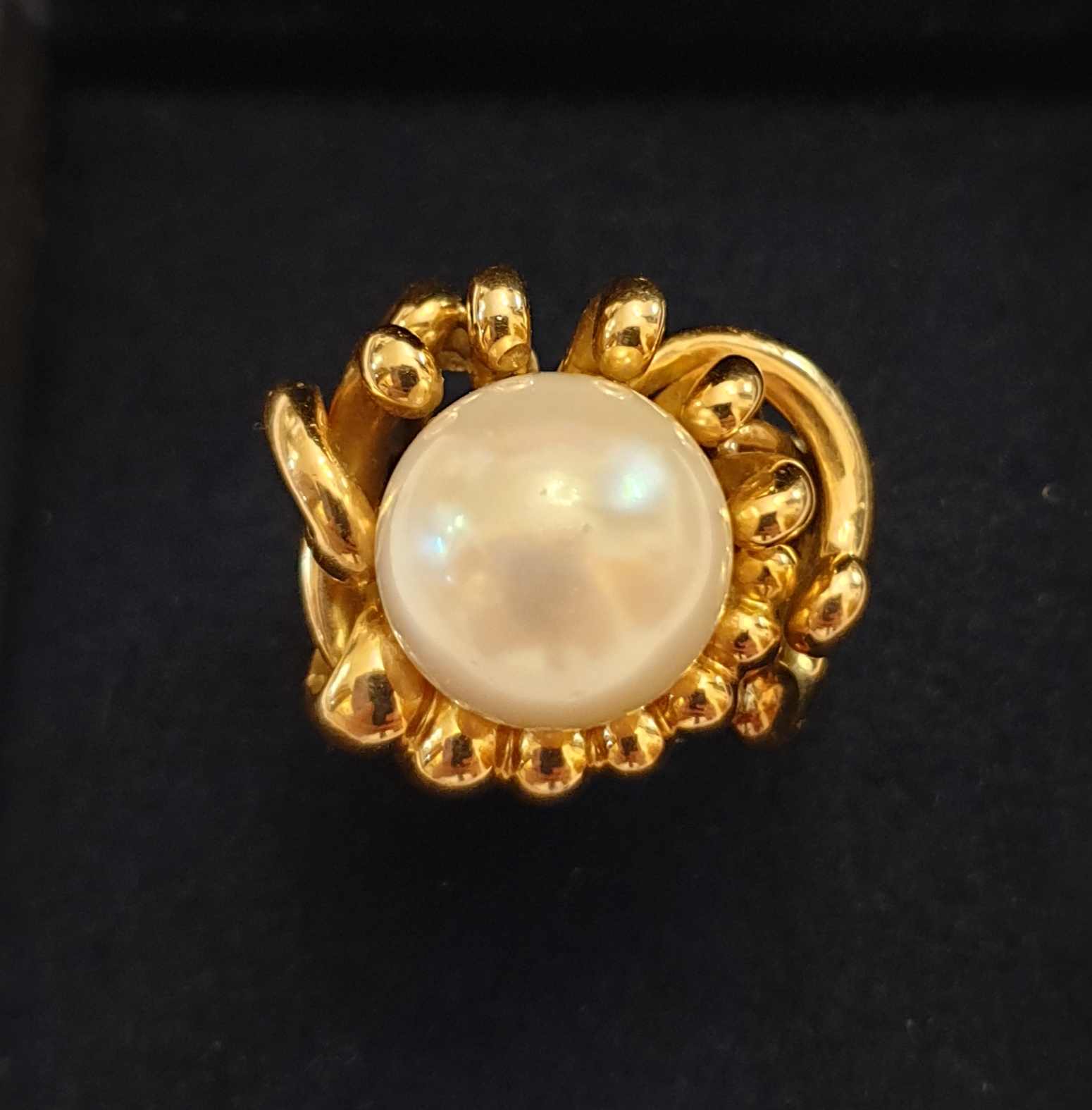 anello oro perla epoca anni quaranta
