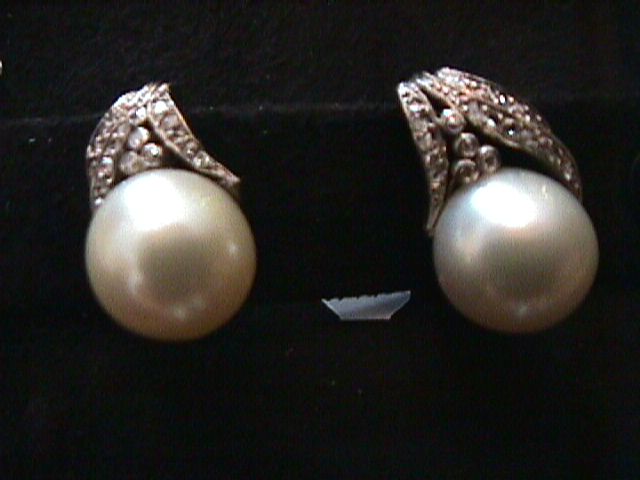 orecchini antichi perle naturali brillanti